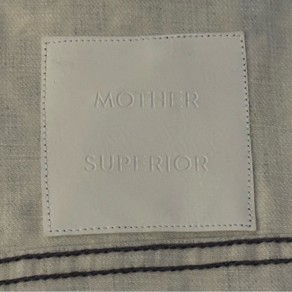 NWOT MOTHER Jeans The Cut Drifter Black Leopard Print Cropped Denim Jacket.S - Picture 8 of 9